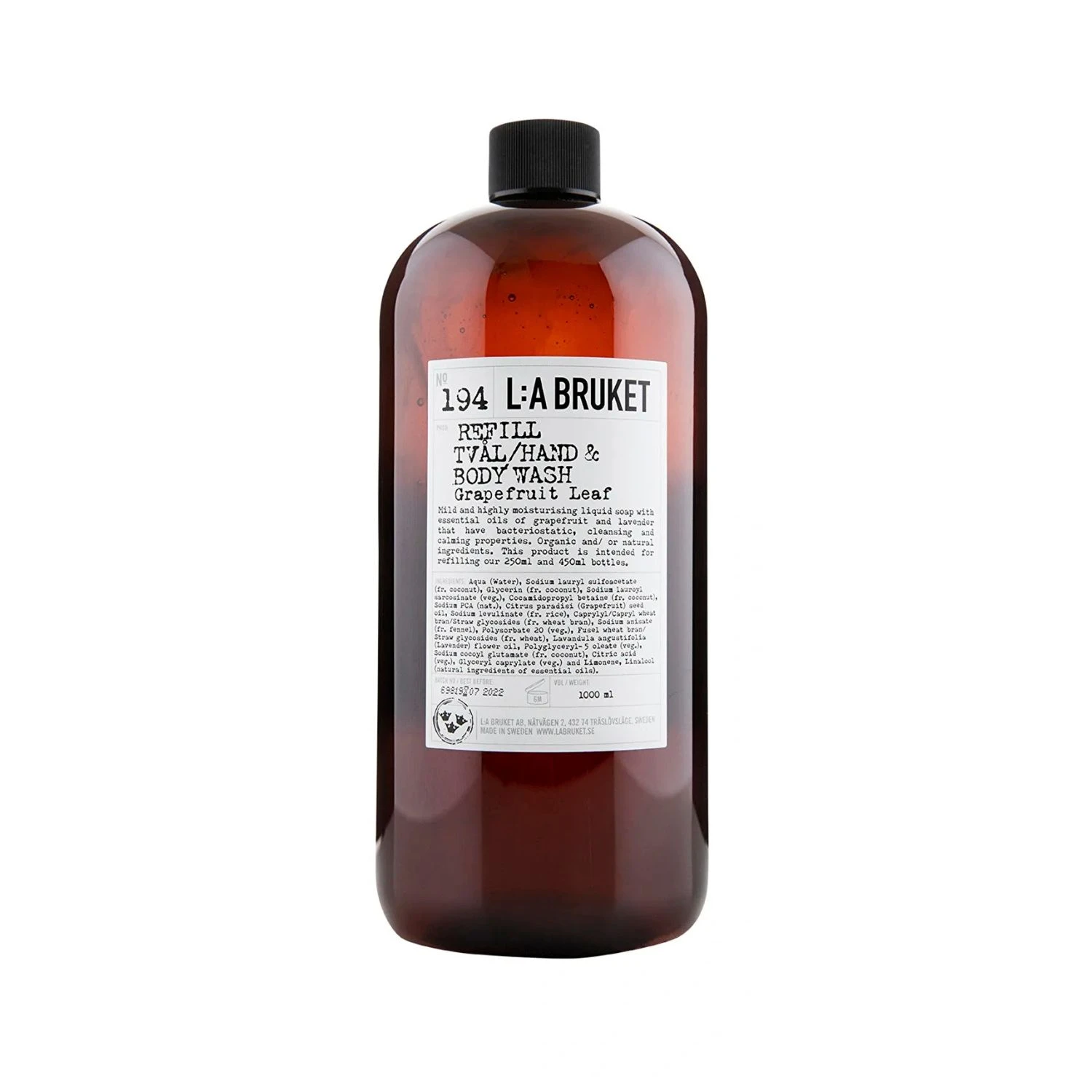 L:A Bruket Refill Hand & Body Wash Grapefruit Leaf 1000 ml