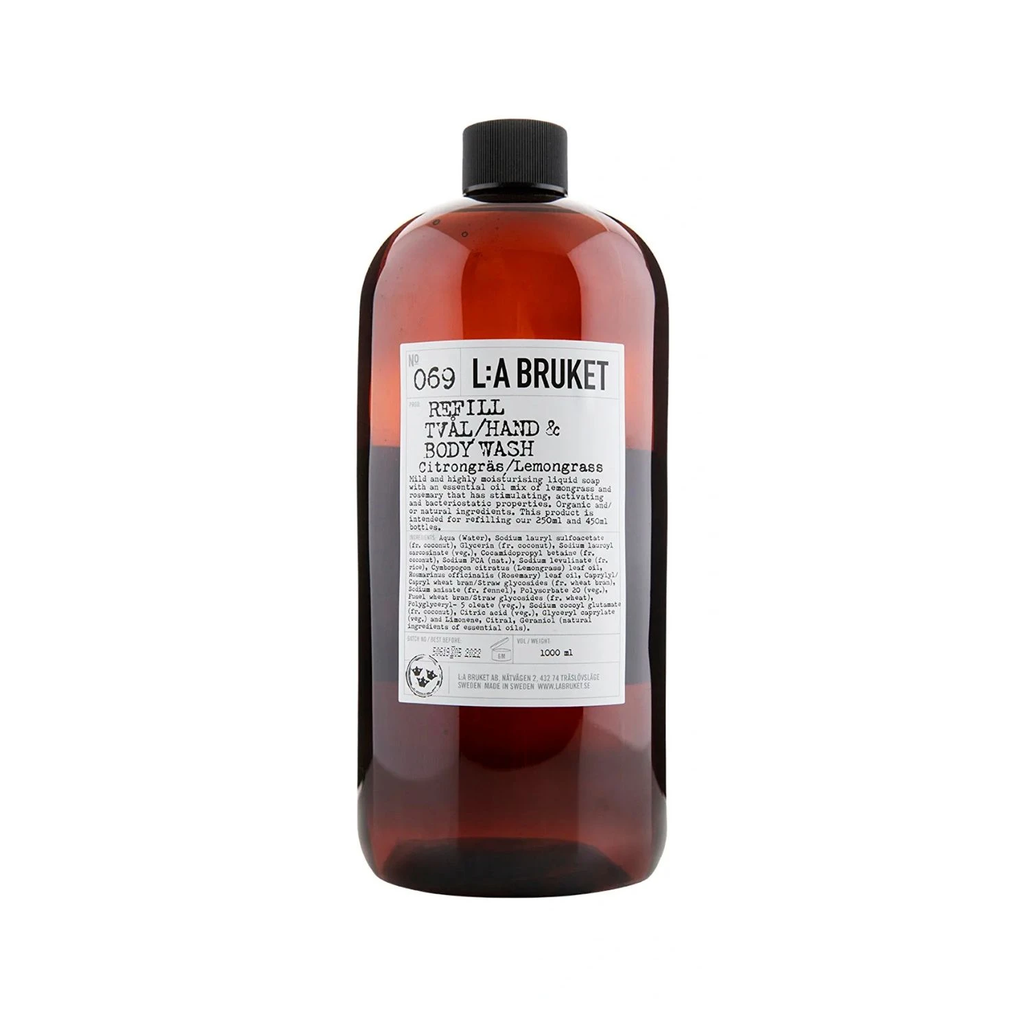 L:A Bruket Refill Hand & Body Wash Lemongrass 1000 ml